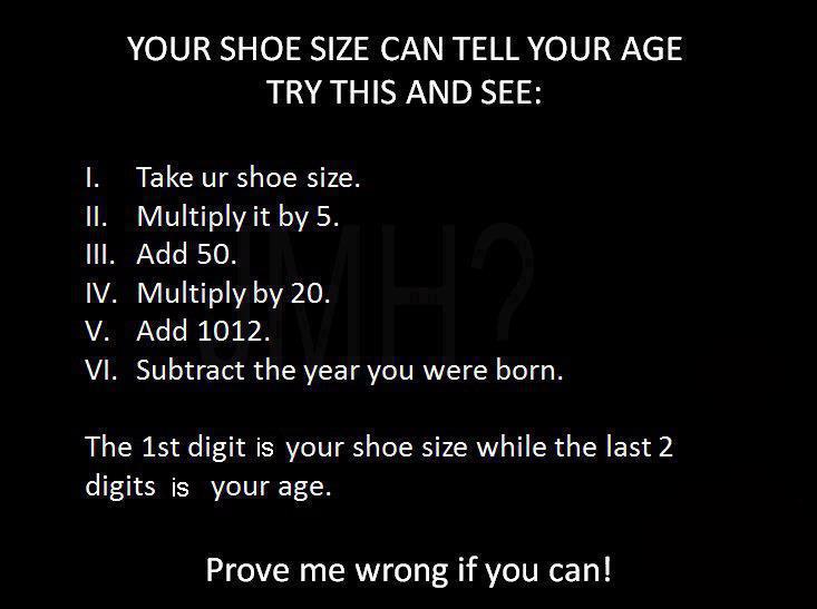 Find Age from Shoe Size